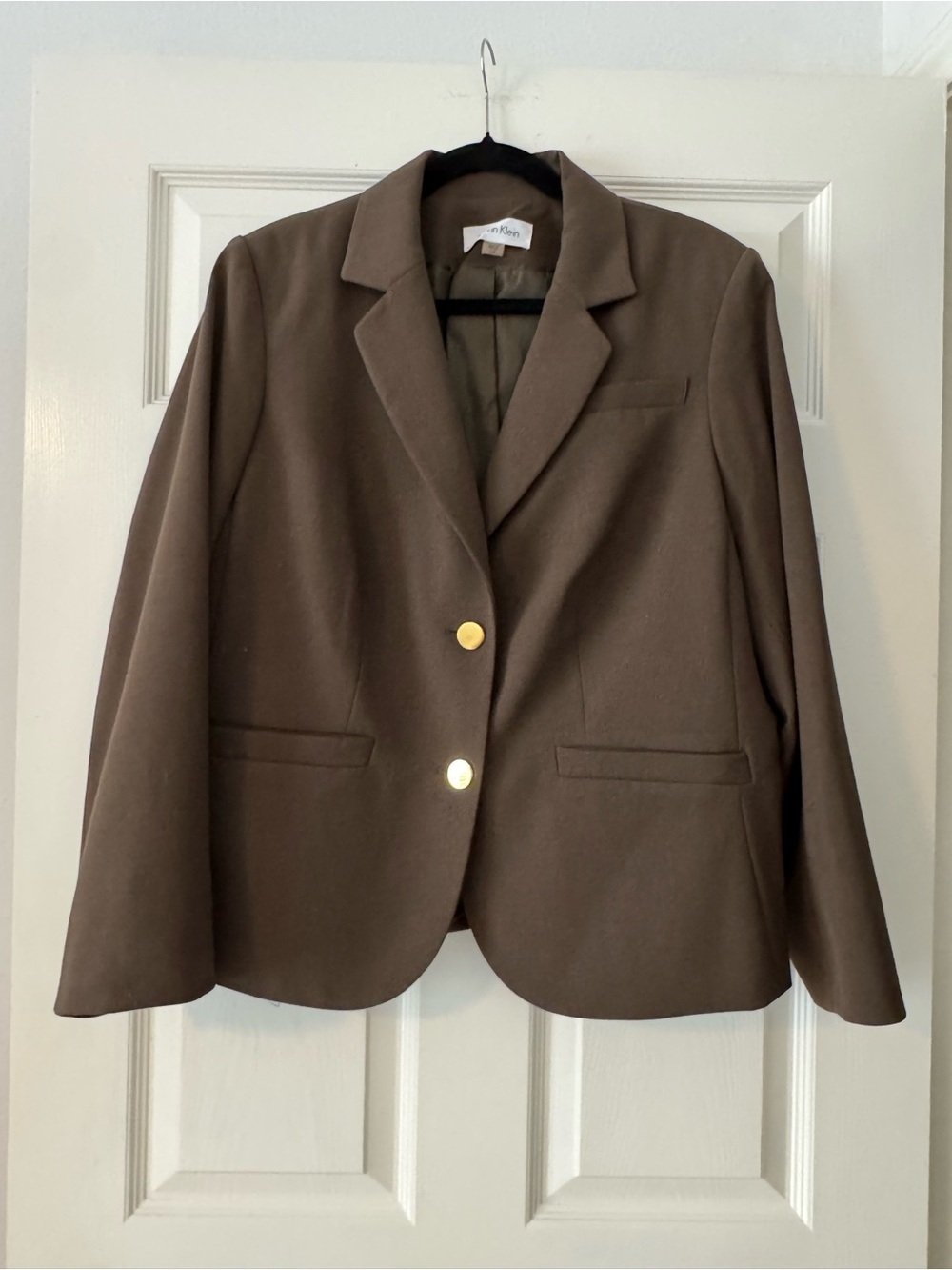 Calvin Klein Olive Green Blazer with Gold Buttons